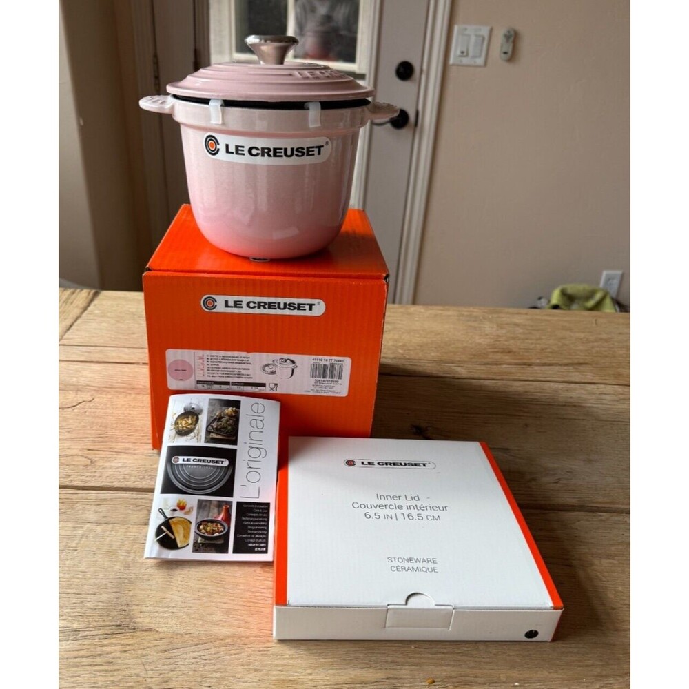 Le Creuset Enameled Cast Iron Rice Pot 18 cm 2.25 qt Shell Pink NEW